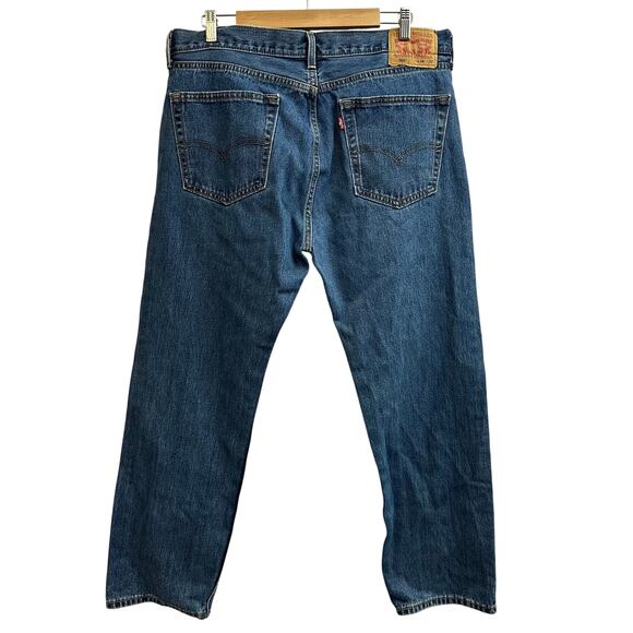 Levi Strauss Men's 505 Regular Fit Bootcut Medium Wash Jeans Size 36x30 Workwear - Picture 3 of 8